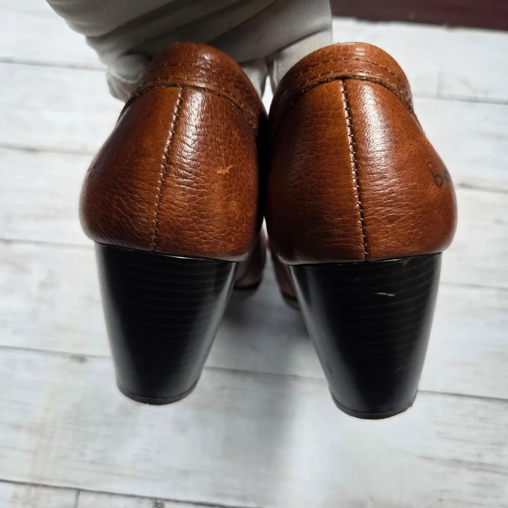 b.o.c. Born Concept C48706 Ankle Booties Womens 9.5M Tan Leather Block Heel